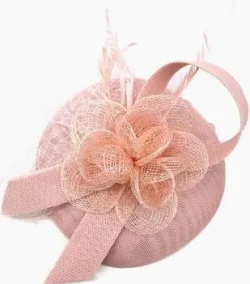 Floral Motif Feathers and Tulle Fascinator