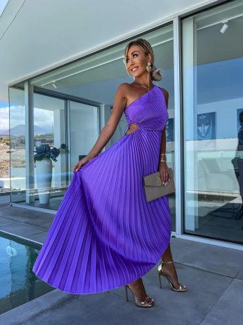 Tina Pleated One Shoulder