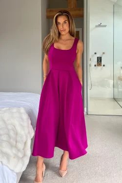 Erica Square Neck Pleated