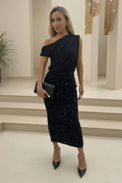 Casey Velvet Sequin Skirt