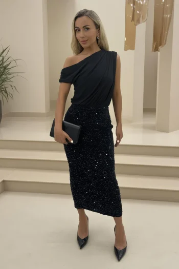 Casey Velvet Sequin Skirt