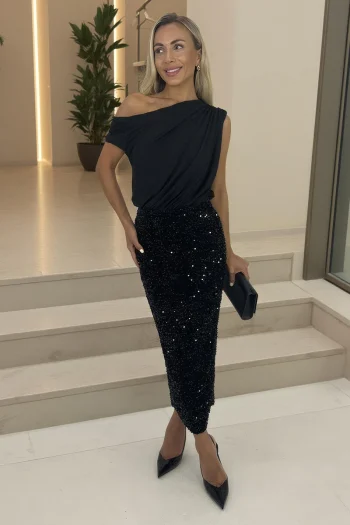 Casey Velvet Sequin Skirt - Image 2