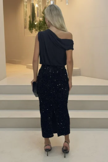 Casey Velvet Sequin Skirt - Image 5