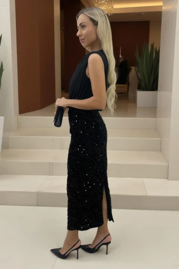 Casey Velvet Sequin Skirt - Image 4