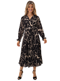 Positano Belted Pleated Midi