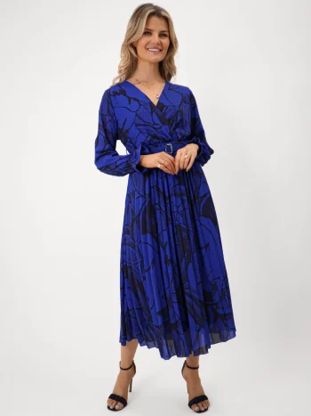 Positano Belted Pleated Midi