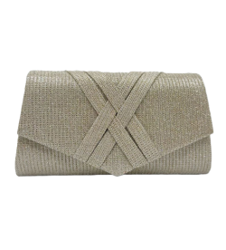 Gold Criss-Cross Clutch
