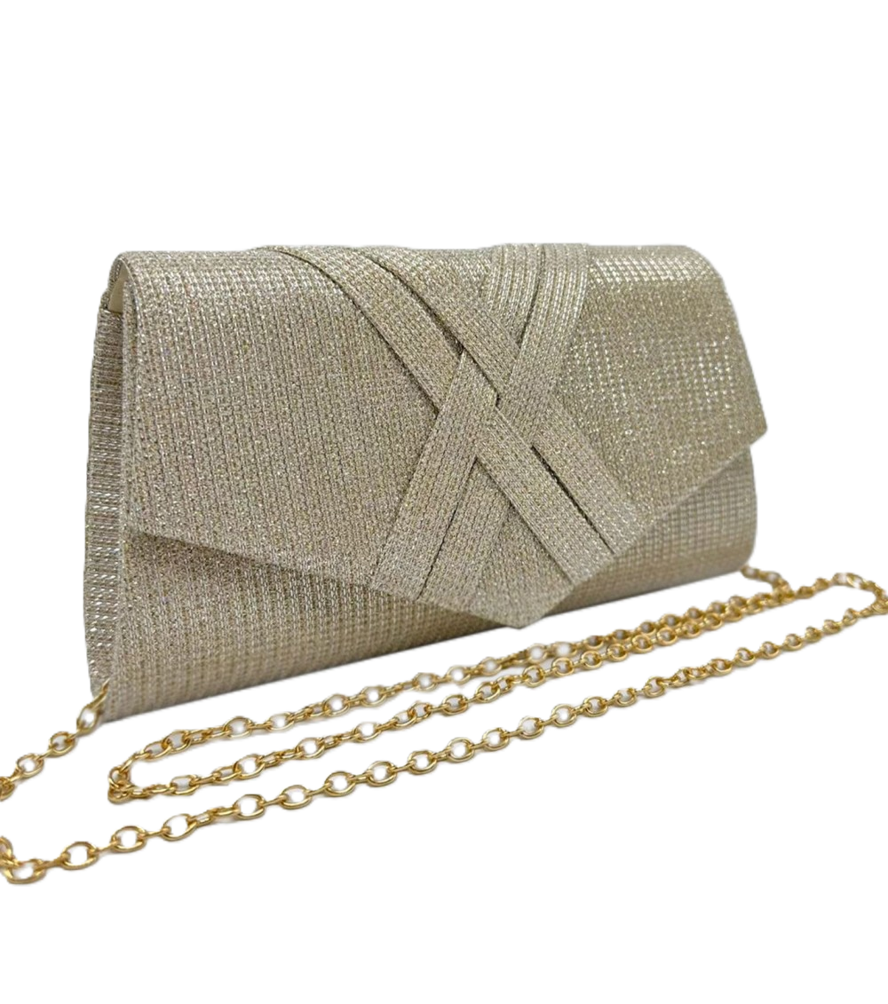 Gold Criss-Cross Clutch - Image 2