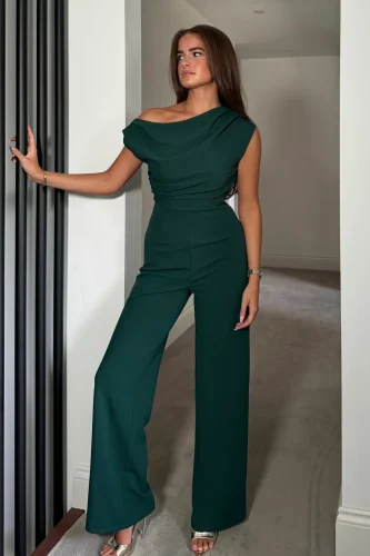 Donna Asymmetric Jumpsuit Green
