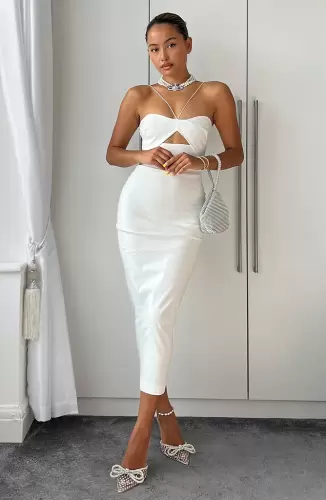 Ivana Ivory Cut-Out Midaxi